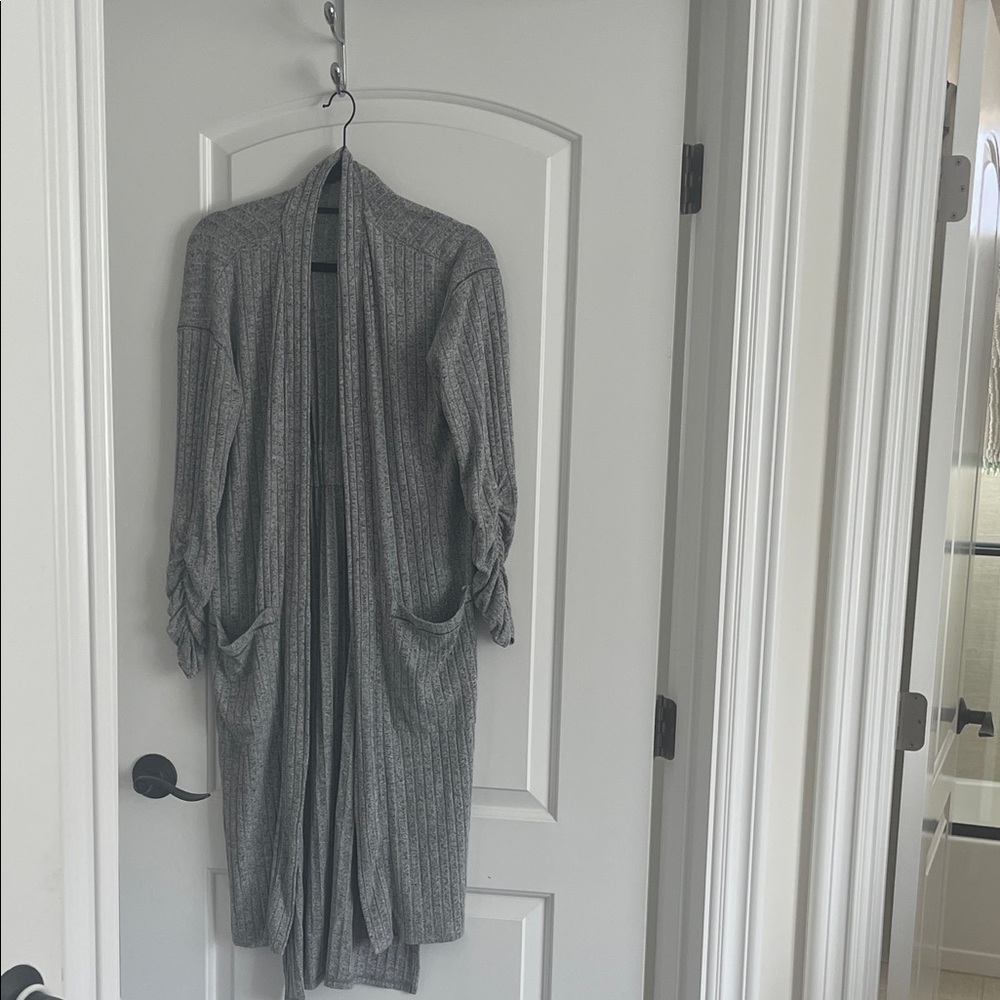 1. State Gray Open-Front Cardigan